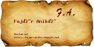 Fejér Anikó névjegykártya